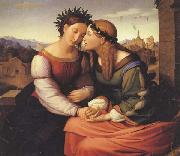 Friedrich overbeck Italia and Germania (mk45) oil on canvas